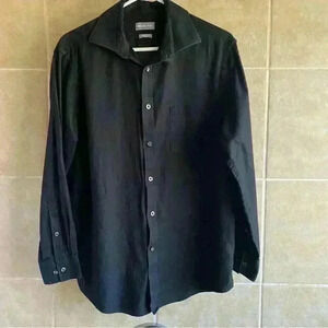 Michael Kors Young Men’s Large Black Long sleeve Dress Shirt 100% Soft Cotton